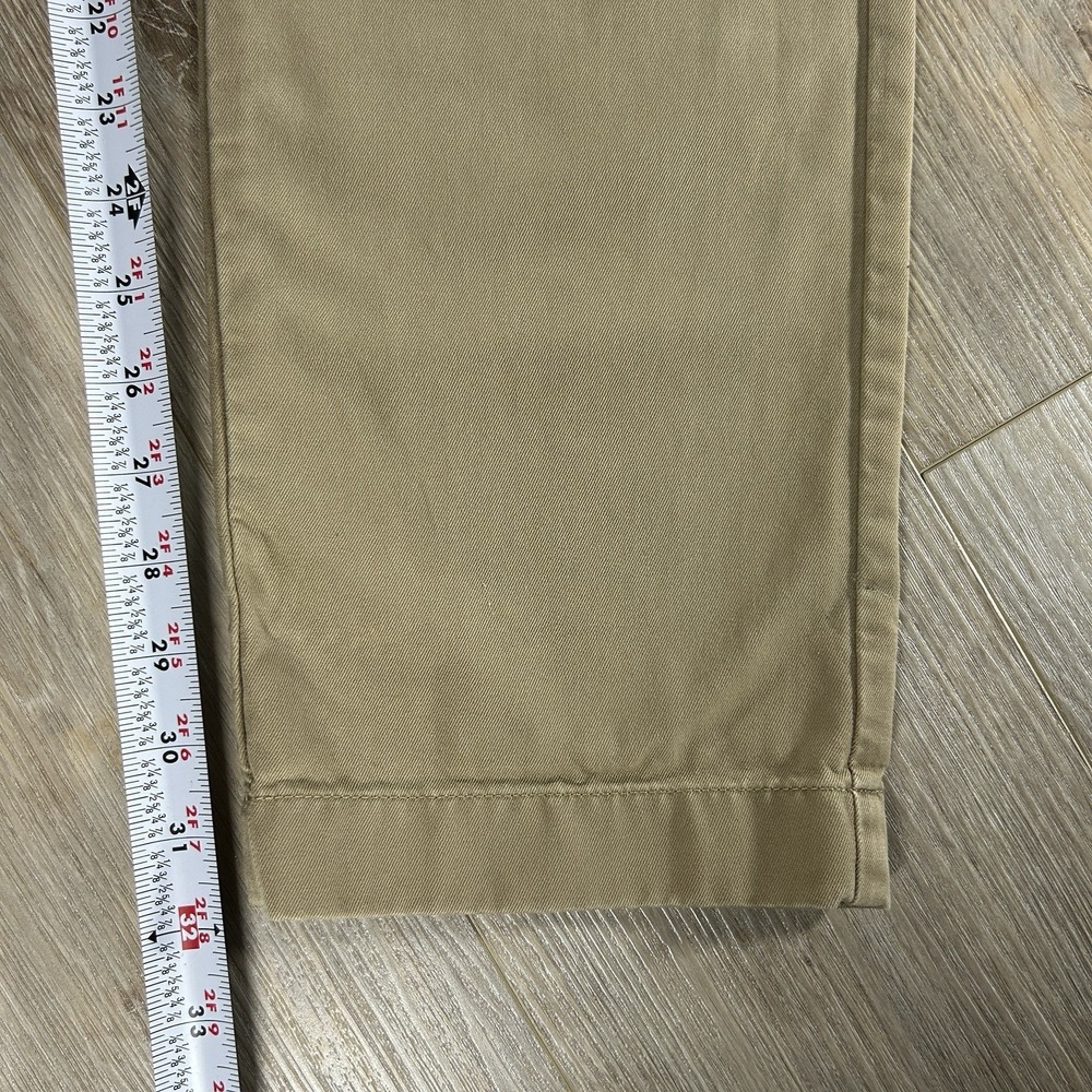 J.Crew 770 Straight Chinos Mens 33x32 Khaki Tan Broken In Cotton Pants - Picture 8 of 10